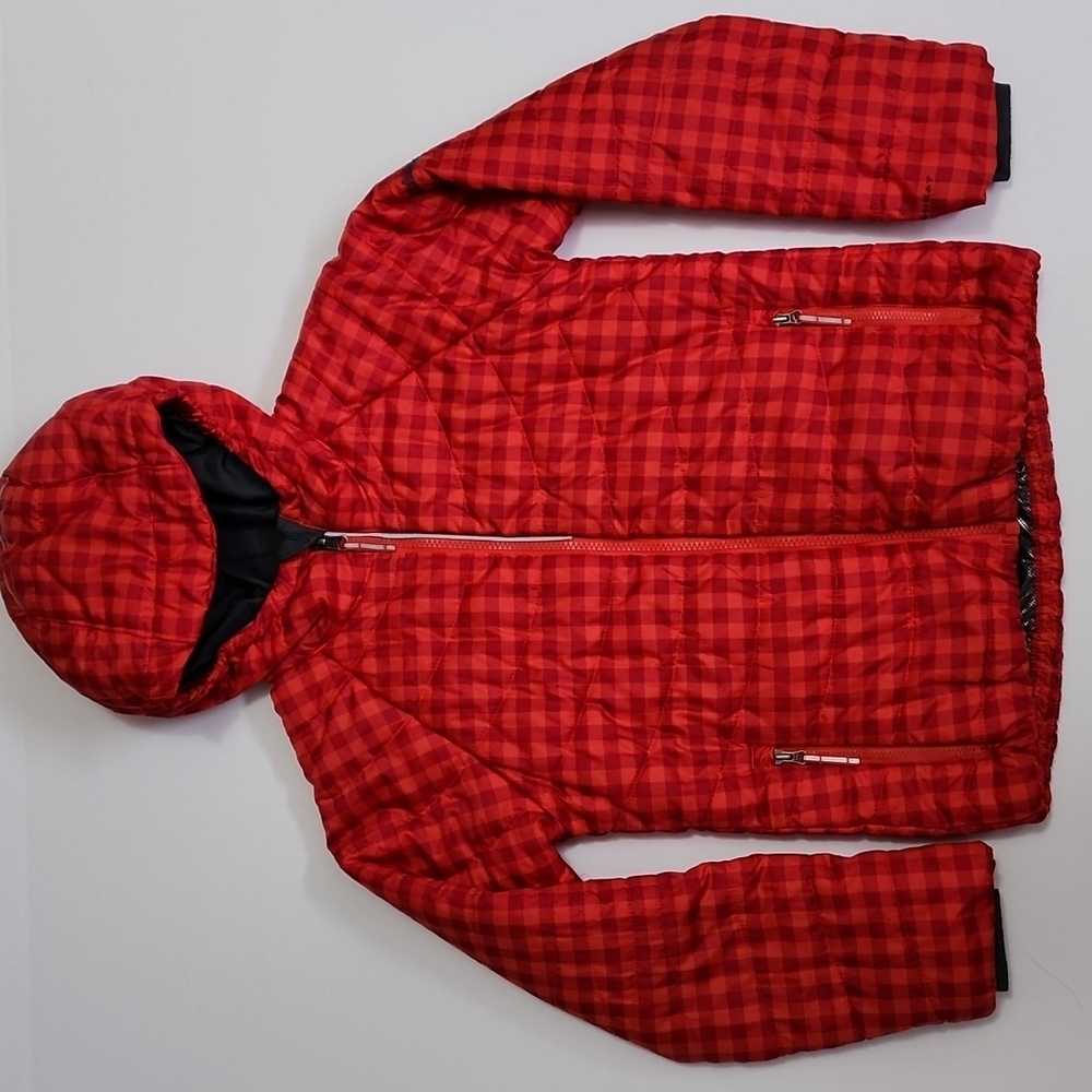 Columbia Red Checkered Pattern Filled Jacket